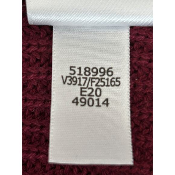 Lands End Drifter Sweater Size XL Striped Colorblock Cardigan Chunky Cable Knit - Picture 8 of 11